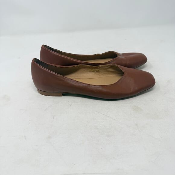 Coach & Four Classic Leather Flats Brown Made in Italy Slip-On Square Toe Sz 6.5 - Picture 7 of 14